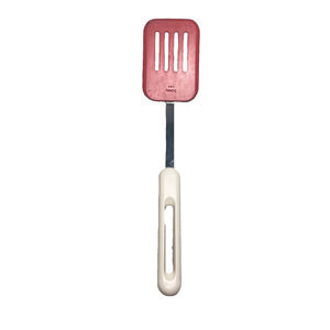 Vintage Bonny Nylon Slotted Spatula Long Blade Red & White Fish Turner USA